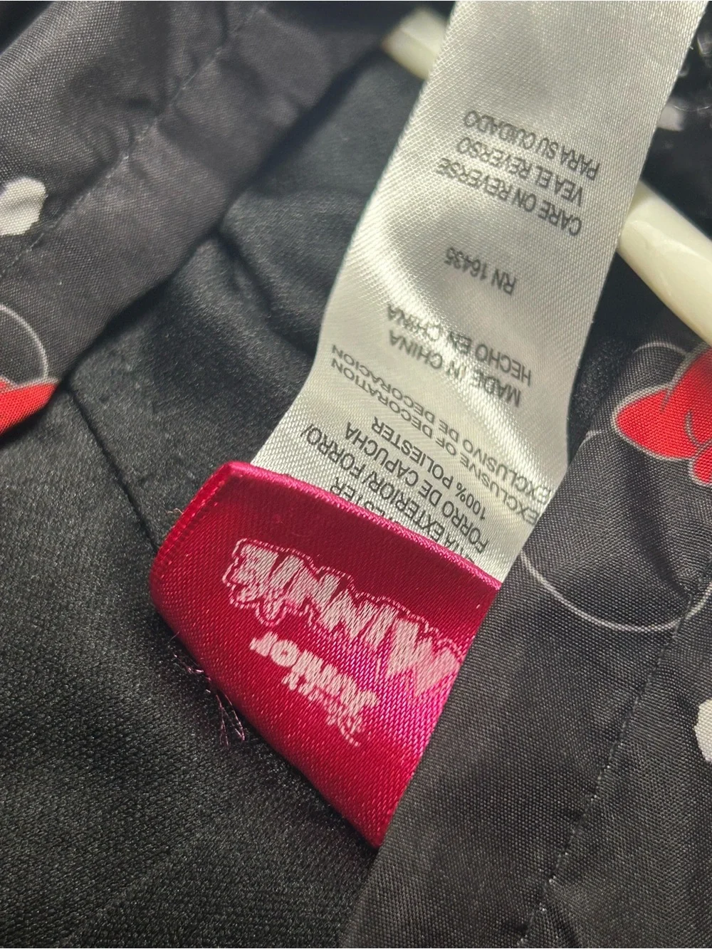 Betsey Johnson Black Hoodie with Pink and Red Bow Accents